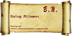 Balog Milemon névjegykártya